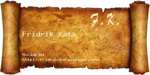 Fridrik Kata névjegykártya